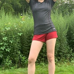 Black and Grey Short Sleeve Workout Shirt